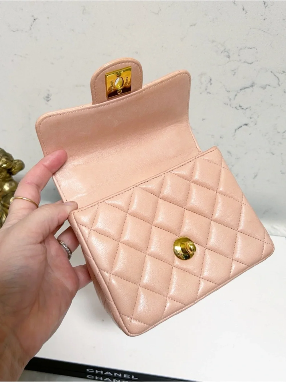 Authentic Chanel ULTRA RARE 90’s Top Handle Mini Kelly “Child” Handbag